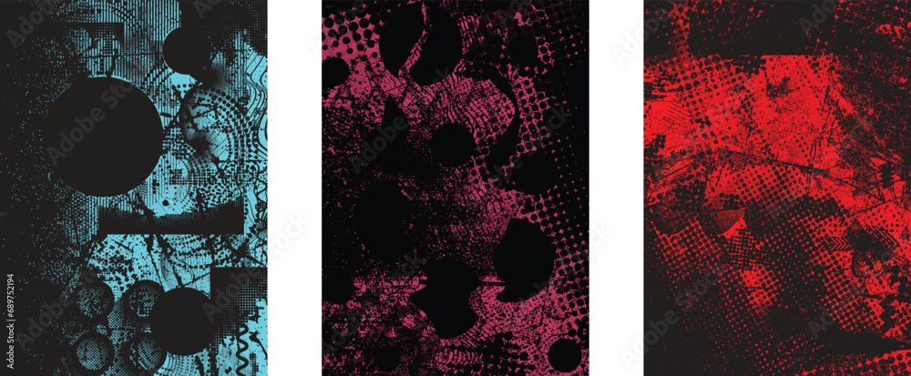 Leinwandbilder grunge urban backgrounds set.texture vector.dust overlay distress grain ,simply place illustration o