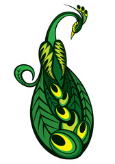 Beauty peacock vector silhouette illustration