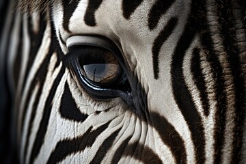 Close-up view of a zebra's eye. Perfect for wildlife enthusiasts and nature-themed designs