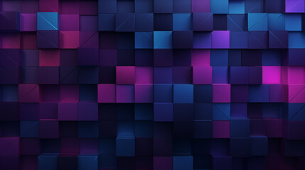 Monochromer Hintergrund aus geometrischen Formen, blau und lila - obrazy, fototapety, plakaty