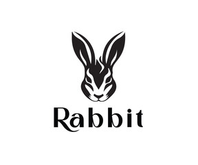 Rabbit logo vector, line art rabbit logo