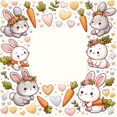 Post card rabbit with carrot