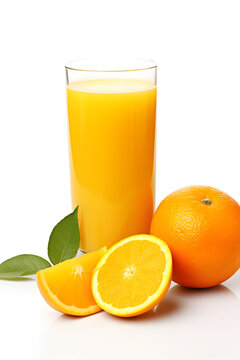 Glass of orange juice. Generative AI