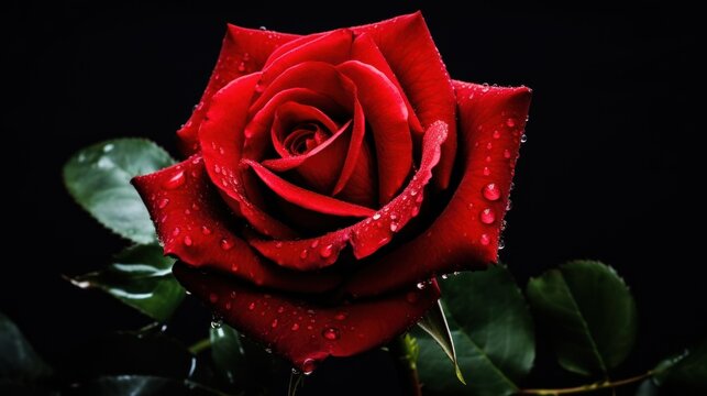 Beautiful bright red rose close-up opening Spa ideas, weddings, birthdays, Valentine's Day, Mother's Day, concepts.