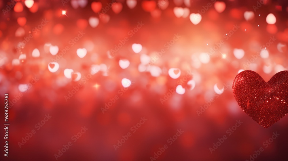 Poster red glitter lights background abstract valentine's day background with valentine's day pattern heart
