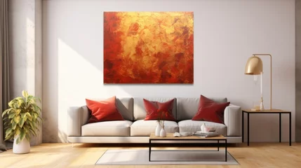 Fotobehang red and gold chinese background Oil art and canvas wall painting © venusvi