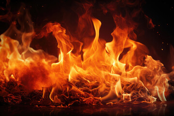 Fototapeta premium Burning fire flame texture background