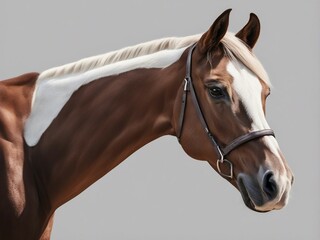 portrait of male horse, isolated white background

