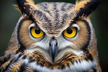 Foto op Plexiglas Great horned owl close up © Veniamin Kraskov