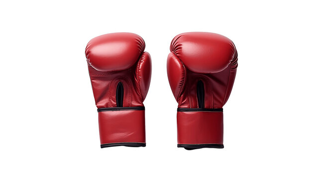 Guantes de boxeo rojo con fondo transparente