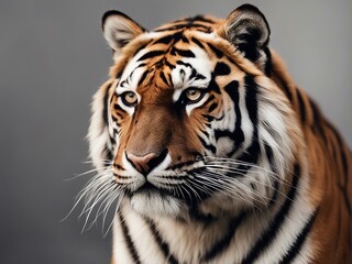 Fototapeta premium portrait of tiger, isolated white background