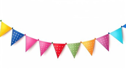 Obraz premium Festive colorful flag garlands illustration.