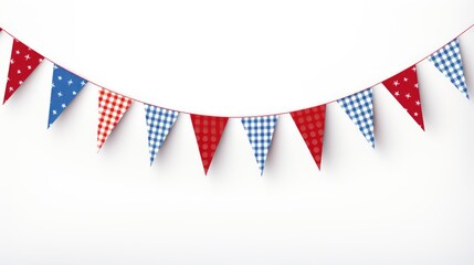 Obraz premium Festive colorful flag garlands illustration.