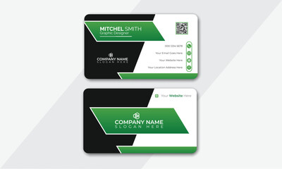 Vector modern creative and clean business card template. Flat design, Business card design template.