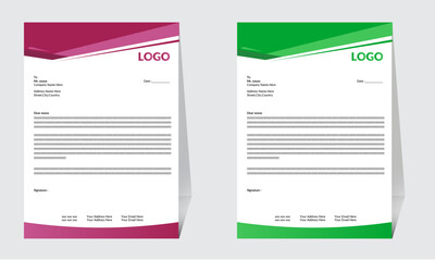 Smooth color letterhead design for company, corporate, design farm, businessman ,business  as well as communication way with rectangular background 