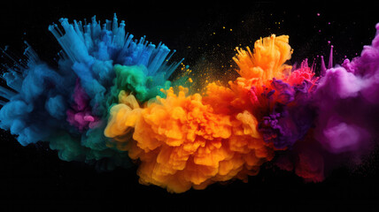 Fototapeta na wymiar Dynamic Powder Burst in Color