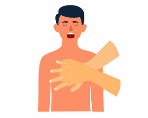 Correct hand technique for chest compression Emergency first aid CPR performance when person has stopped breathing.