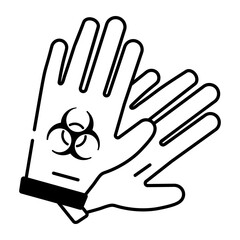 Infectious glove outline icon, customizable design 