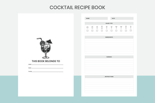 Cocktail Recipe Book Free Template