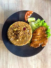 Handmade Japanese fried chicken ready to eat