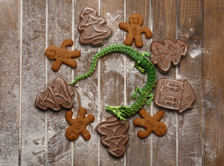 symbol of 2024 dragon on the background of cookies