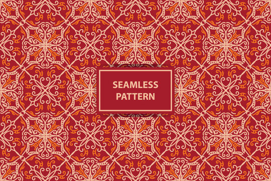 Pattern india seamless oriental vintage indian background, Abstract pattern background. Vintage decorative elements. Hand drawn background. Islam, Arabic, Indian, ottoman motifs
