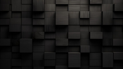 Monochromer Hintergrund aus geometrischen Formen, schwarzes Holz - obrazy, fototapety, plakaty