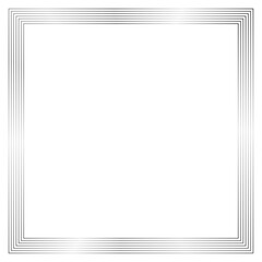 Fototapeta premium Silver metal frame isolated on white. Vector frame for text, photo, certificate, pictures, diploma, card, invitation. Square luxury frame