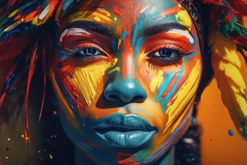 A close-up shot showcasing vibrant and colorful makeup. This image is perfect for beauty and fashion-related projects