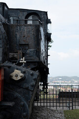 Old Locomotive. Castle Park. Brescia. Italy.
