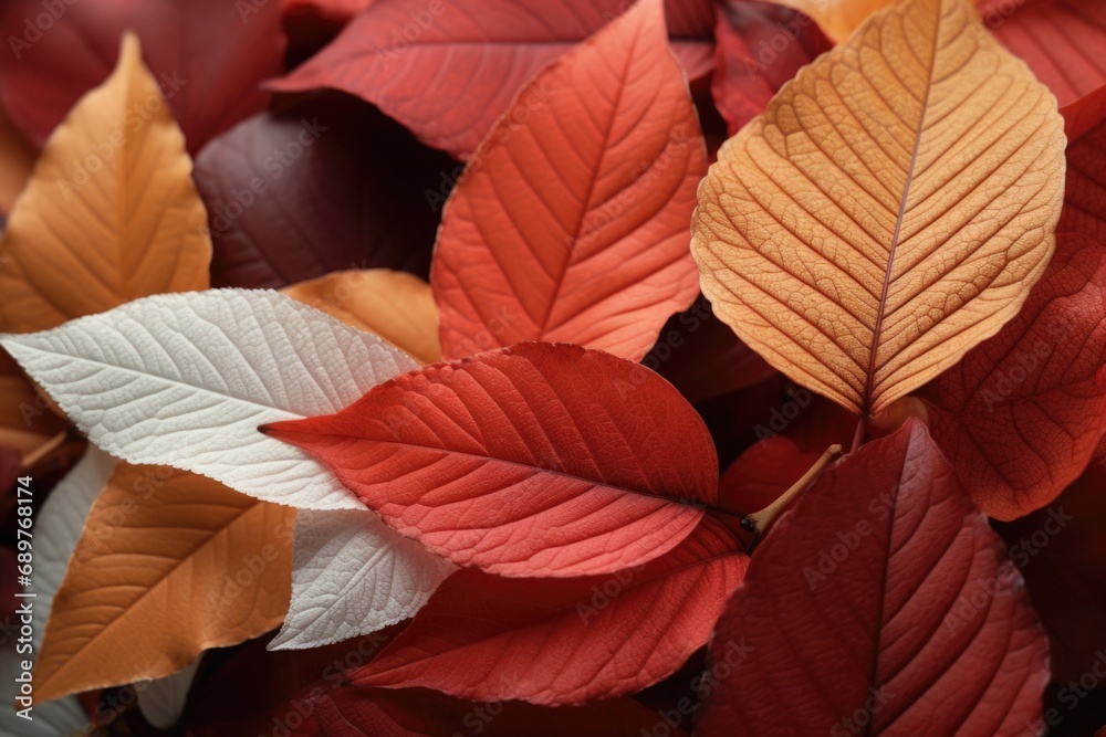 Poster A close-up view of a bunch of leaves. Can be used as a background or for nature-related projects