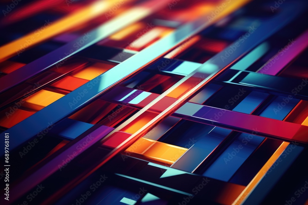 Poster A close-up view of a vibrant assortment of colored lines. This image can be used to add a pop of color and energy to various design projects