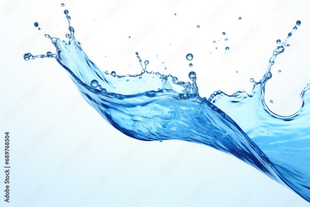 Poster A close up view of a vibrant blue wave. Perfect for use in water-related projects