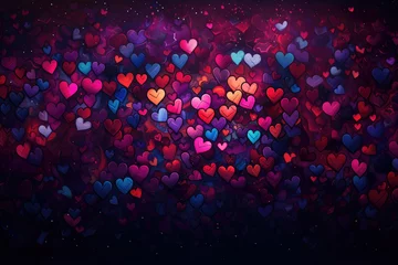 Deurstickers Colorful hearts pattern background. Valentine's Day card. © MariiaDemchenko