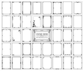 Decorative borders and frames Art Nouveau style vector © FourLeafLover