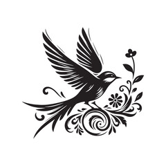 Bird Silhouette: Simplified Poses of Nature's Winged Beauties, Adding a Natural Touch to Your Creative Projects Black Vector Birds Silhouette
