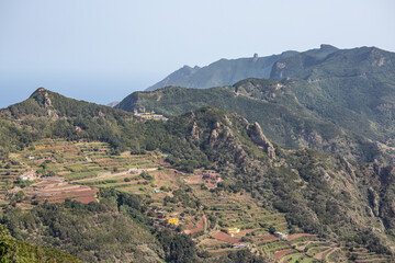 Fototapeta na wymiar Anaga mountains in sunshine on Tenerife