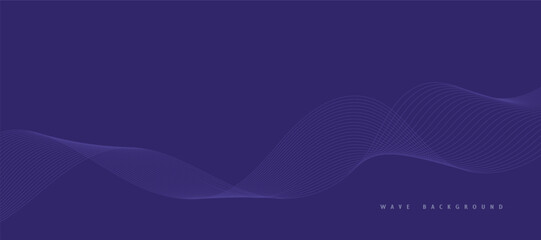 Vector abstract violet background with dynamic violet waves, lines and particles.