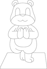 Mole Yoga Fitness Meditation Animal Vector Graphic Art Illustration