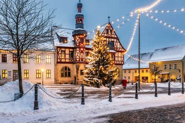 Weihnachtsstimmung in Harzgerode Selketal - obrazy, fototapety, plakaty