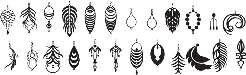 Set of earring , Earring svg Bundle - SVG - DXF - EPS - Earring Cut File - Earring Card - Faux Leather Earrings - Silhouette - Cricut - Digital File