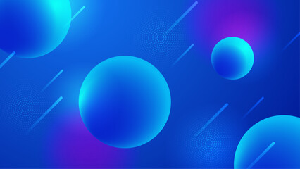 Blue abstract background with shapes. Abstract geometric dynamic shapes composition on the blue background