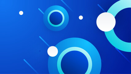 Blue background abstract art vector with shapes. Abstract geometric dynamic shapes composition on the blue background