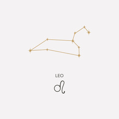 Leo constellation vector illustration