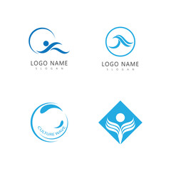 Sea wave logo vector business element and symbol