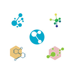 Molecule logo vector symbol template