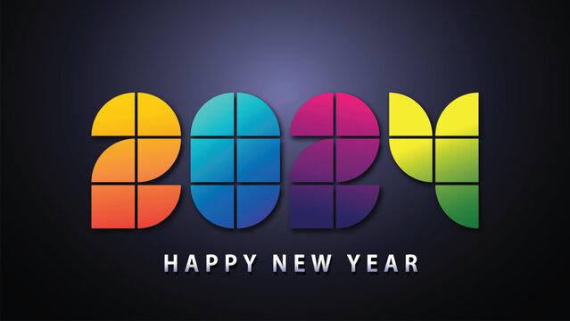 2024 Happy New Year design conceptual. 2024 text similar design. Happy New Year 2024. 2024 background vector design illustration