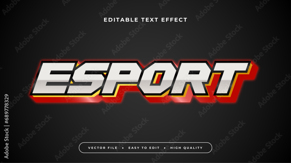 Aufkleber black red and gray grey esport 3d editable text effect - font style