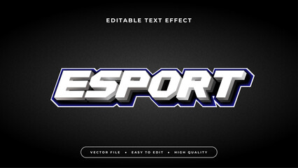 Black and white esport 3d editable text effect - font style © SyahCreation