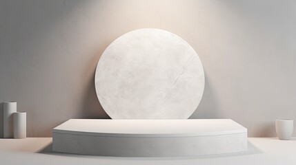 Empty moon podium for product display with background